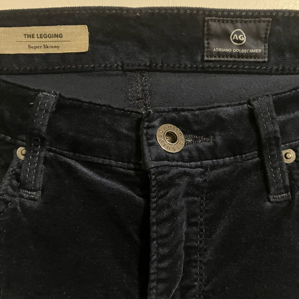 AG Velvet Blue Skinny Pants
